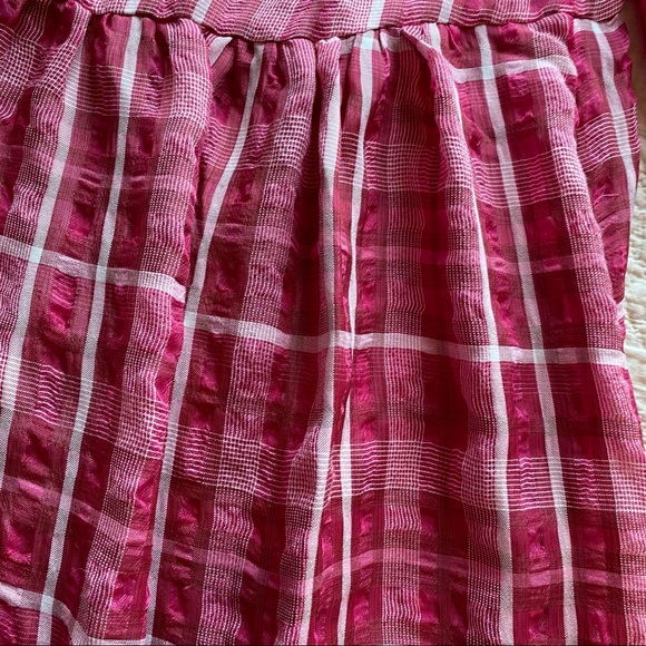 Madewell Pink Plaid Shirred Babydoll Minidress - Picture 7 of 11